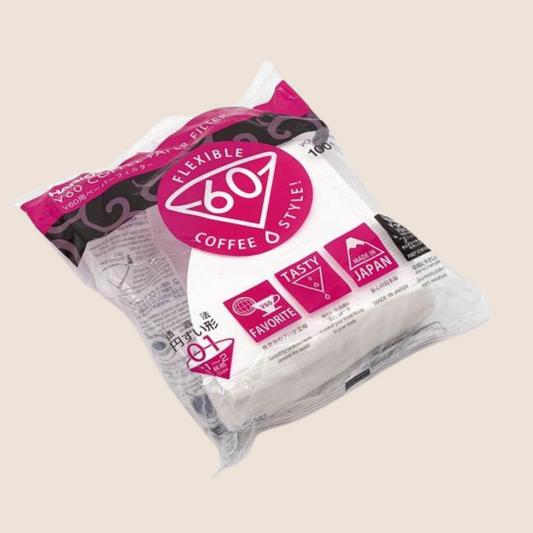 Filtro Hario V60 01 (100 unidades) - Papel para Café en Cono